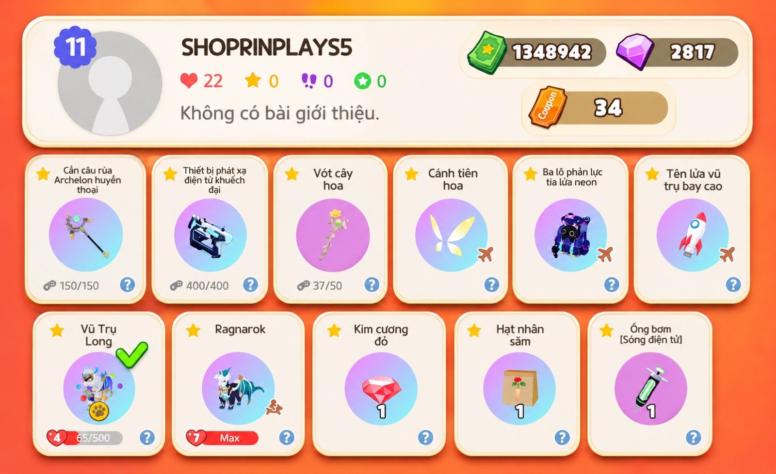 TÀI KHOẢN CẦN QUÁI VẬT (2)